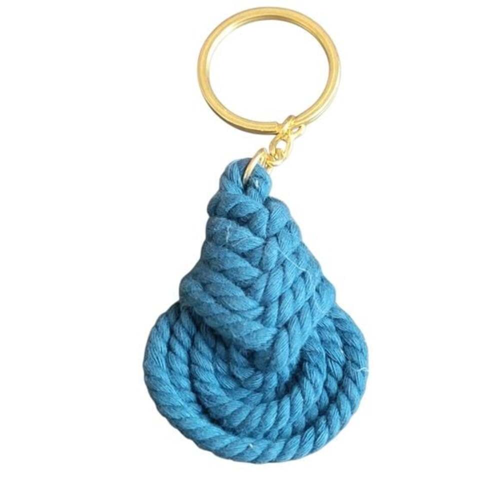 Blue Rope Keychain with Gold Ring - Picture 2 of 3